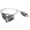 USB to Serial Adapter Techly IDATA USB-SER-2T, USB-A male to DB-9 male, 0.45 m, translucent white