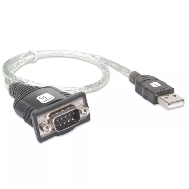 USB to Serial Adapter Techly IDATA USB-SER-2T, USB-A male to DB-9 male, 0.45 m, translucent white