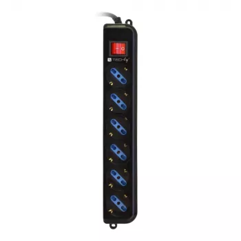 Techly Power Strip 6 Sockets Black with VDE Plug IUPS-PCP-6V