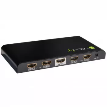 Techly Splitter HDMI 4 way 4K*2K IDATA HDMI-4K4, HDMI, 4x HDMI, 1x HDMI F, 4096 x 2160 pixels, Black, 36 bit