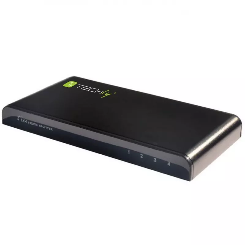 Techly Splitter HDMI 4 way 4K*2K IDATA HDMI-4K4, HDMI, 4x HDMI, 1x HDMI F, 4096 x 2160 pixels, Black, 36 bit