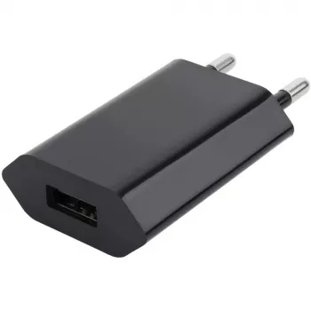 Techly Compact Charger USB 1A European Plug Black, Indoor, AC, 5 V, 1 A, Black
