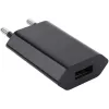 Techly Compact Charger USB 1A European Plug Black, Indoor, AC, 5 V, 1 A, Black