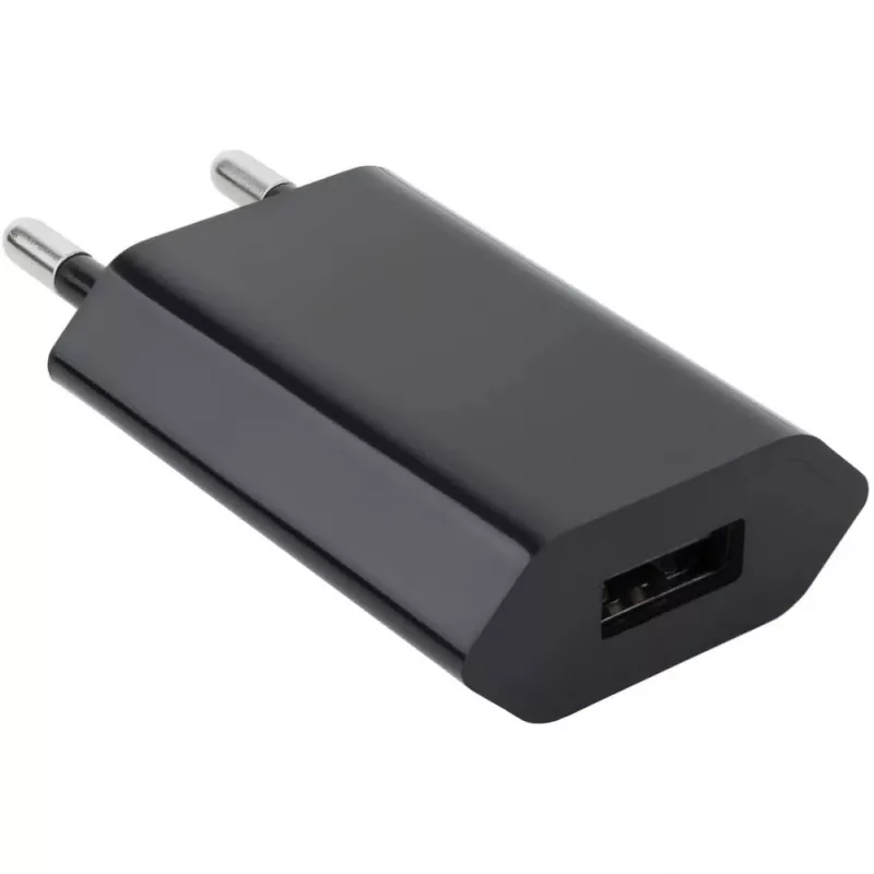 Techly Compact Charger USB 1A European Plug Black, Indoor, AC, 5 V, 1 A, Black