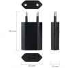 Techly Compact Charger USB 1A European Plug Black, Indoor, AC, 5 V, 1 A, Black