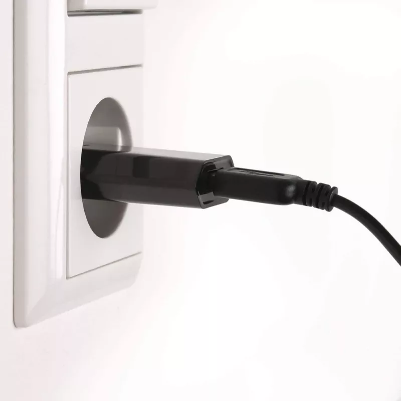 Techly Compact Charger USB 1A European Plug Black, Indoor, AC, 5 V, 1 A, Black