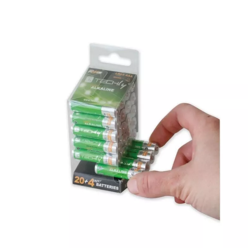 Techly Multipack 24 Batteries High Power Mini Stilo AAA Alkaline LR03 1.5V IBT-KAL-LR03-B24T