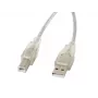 LANBERG USB Cable USB 2.0 USB B - 3m Transparent