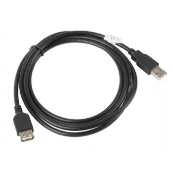 USB A to A cable LANBERG CA-USBE-10CC-0018-BK, USB 2.0, 1.8 m, black