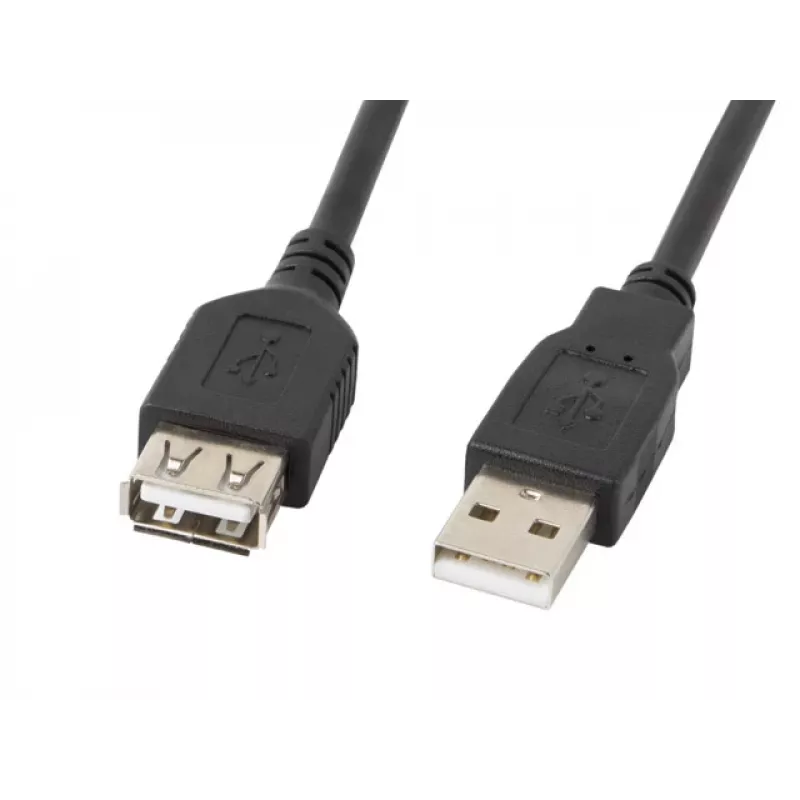 USB A to A cable LANBERG CA-USBE-10CC-0018-BK, USB 2.0, 1.8 m, black