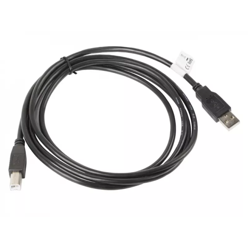 USB 2.0 cable LANBERG CA-USBA-10CC-0018-BK — 1.8 m, USB A (male) to USB B (male), black