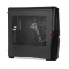 PC case IBOX ORCUS X14 Midi Tower Black — ITX/ATX, side window, red illumination, 3×3.5 inch bays, 2×2.5 inch bays, 1×5.25 inch, USB 3.2 Gen1 Type-A