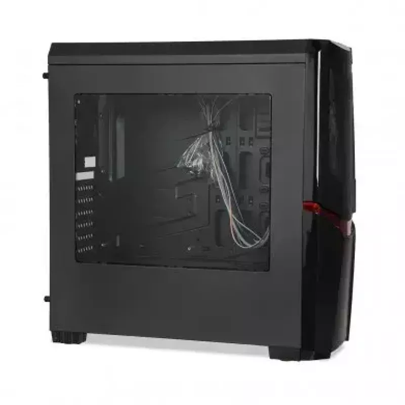 PC case IBOX ORCUS X14 Midi Tower Black — ITX/ATX, side window, red illumination, 3×3.5 inch bays, 2×2.5 inch bays, 1×5.25 inch, USB 3.2 Gen1 Type-A