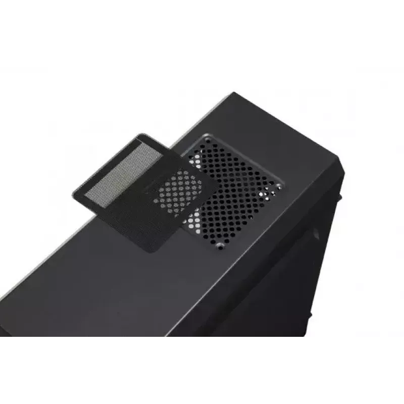 PC case IBOX ORCUS X14 Midi Tower Black — ITX/ATX, side window, red illumination, 3×3.5 inch bays, 2×2.5 inch bays, 1×5.25 inch, USB 3.2 Gen1 Type-A