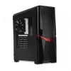 PC case IBOX ORCUS X14 Midi Tower Black — ITX/ATX, side window, red illumination, 3×3.5 inch bays, 2×2.5 inch bays, 1×5.25 inch, USB 3.2 Gen1 Type-A