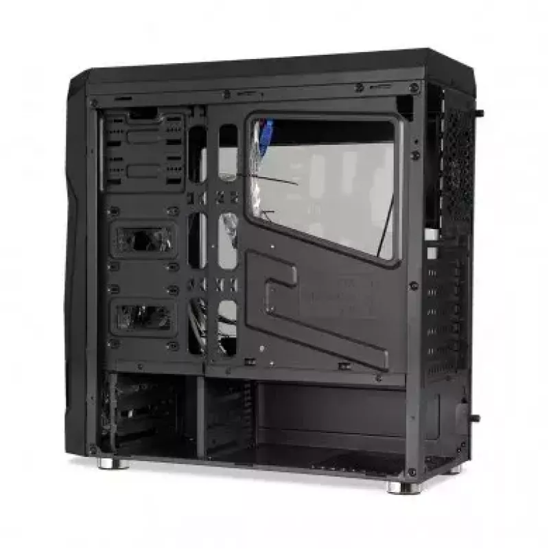 PC case IBOX ORCUS X14 Midi Tower Black — ITX/ATX, side window, red illumination, 3×3.5 inch bays, 2×2.5 inch bays, 1×5.25 inch, USB 3.2 Gen1 Type-A