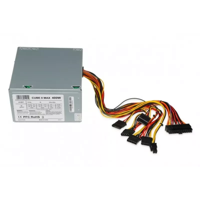 Power Supply Unit ATX IBOX CUBE II 400 W — 20+4 pin, 120 mm fan, silver