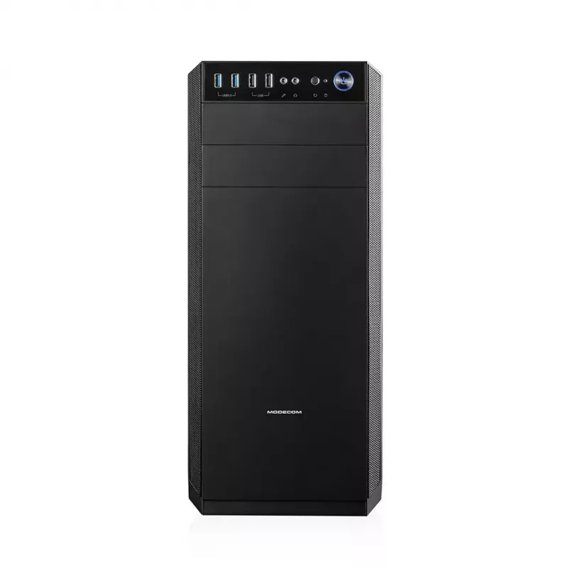 Modecom Oberon Pro Midi Tower PC Case, ATX/Micro ATX/ITX, side window, GPU up to 395 mm, 2x USB 3.0, black