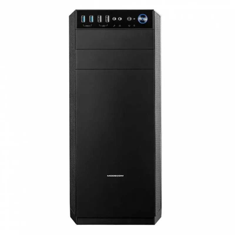 Modecom Oberon Pro Midi Tower PC Case, ATX/Micro ATX/ITX, side window, GPU up to 395 mm, 2x USB 3.0, black