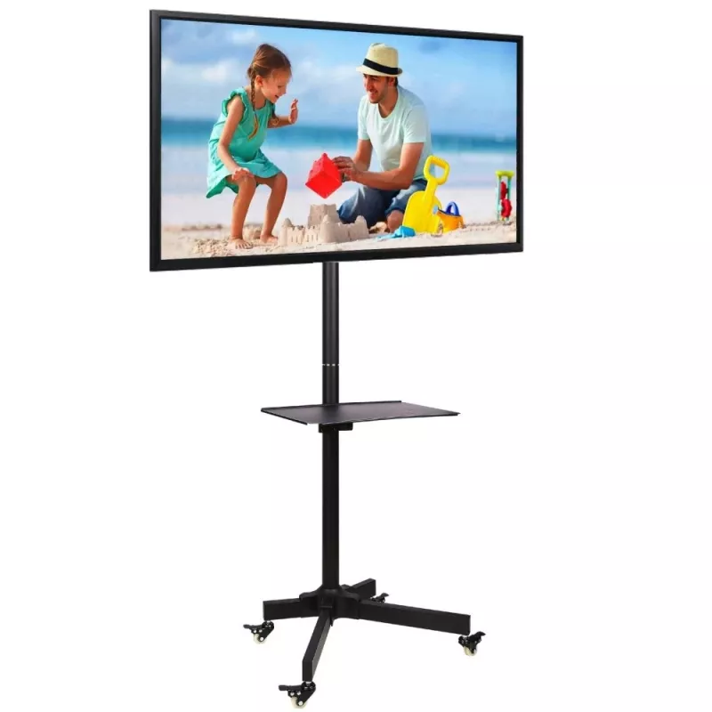 Techly Trolley Floor Stand LCD/LED/Plasma 23 inch-55 inch, 58.4 cm (23 inch), 139.7 cm (55 inch), 50 x 50 mm, 400 x 400 mm, -15 - 15°, Black