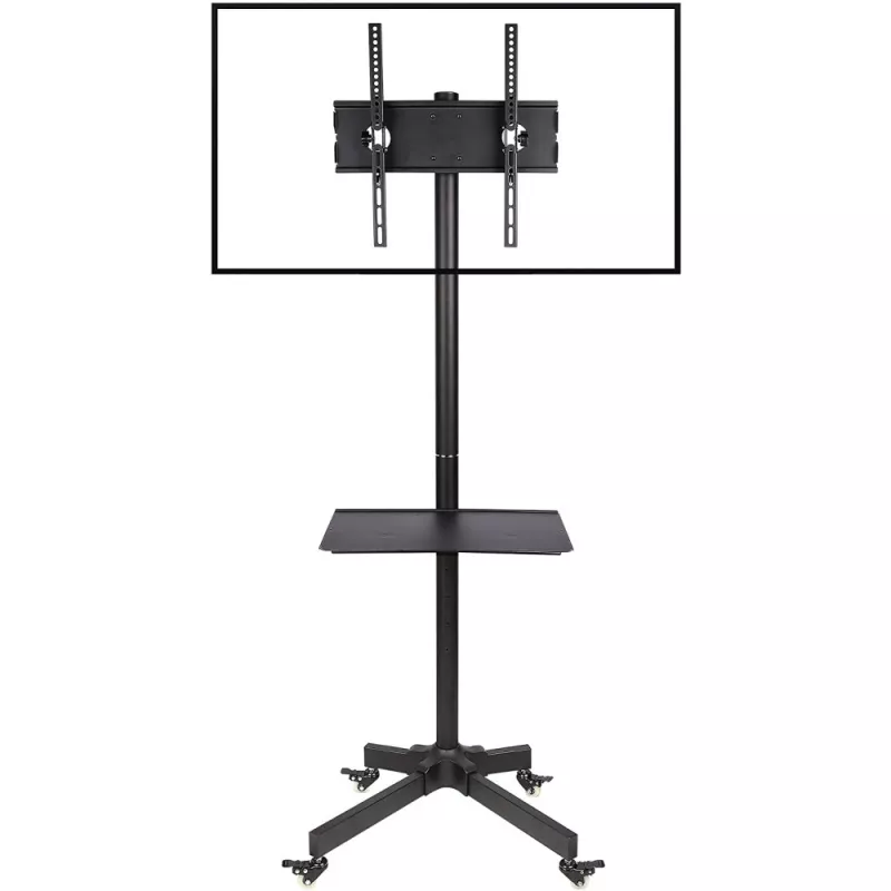 Techly Trolley Floor Stand LCD/LED/Plasma 23 inch-55 inch, 58.4 cm (23 inch), 139.7 cm (55 inch), 50 x 50 mm, 400 x 400 mm, -15 - 15°, Black