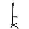 Techly Trolley Floor Stand LCD/LED/Plasma 23 inch-55 inch, 58.4 cm (23 inch), 139.7 cm (55 inch), 50 x 50 mm, 400 x 400 mm, -15 - 15°, Black