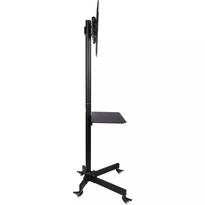 Techly Trolley Floor Stand LCD/LED/Plasma 23 inch-55 inch, 58.4 cm (23 inch), 139.7 cm (55 inch), 50 x 50 mm, 400 x 400 mm, -15 - 15°, Black