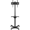 Techly Trolley Floor Stand LCD/LED/Plasma 23 inch-55 inch, 58.4 cm (23 inch), 139.7 cm (55 inch), 50 x 50 mm, 400 x 400 mm, -15 - 15°, Black