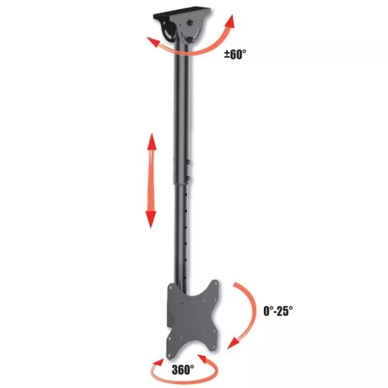 Techly Telescopic Ceiling Support up to 1.6m LED TV LCD 23-42 inch ICA-CPLB 922L