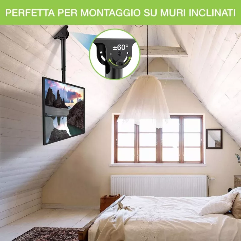 Techly Telescopic Ceiling Support up to 1.6m LED TV LCD 23-42 inch ICA-CPLB 922L
