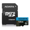MicroSDXC flash memory ADATA 128 GB UHS‑I Class 10 — 85 MB/s read, 25 MB/s write, waterproof, with SD adapter