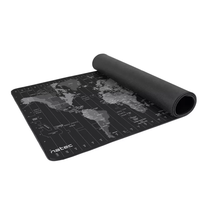 Mouse pad NATEC Time Zone Map Maxi — fabric 400×800 mm, 2.5 mm, waterproof, non-slip