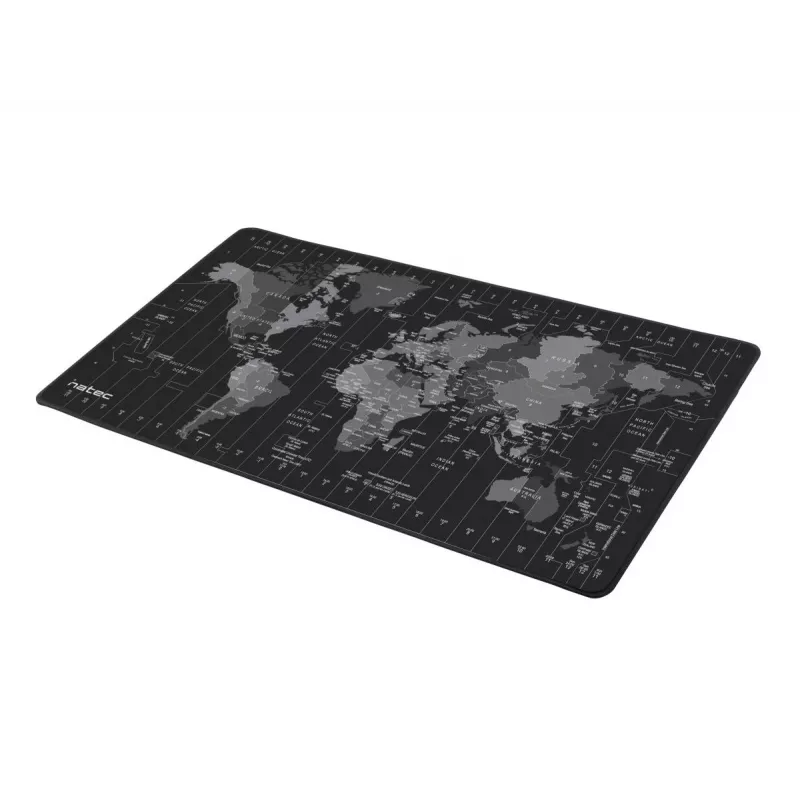 Mouse pad NATEC Time Zone Map Maxi — fabric 400×800 mm, 2.5 mm, waterproof, non-slip