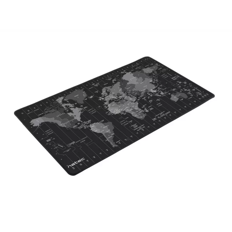 Mouse pad NATEC Time Zone Map Maxi — fabric 400×800 mm, 2.5 mm, waterproof, non-slip