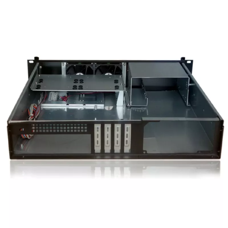 Server rack case TECHLY I-CASE IPC-240L, 2U, micro ATX, 4x 3.5 inch bays, 1x 5.25 inch bay, 465x400x88.8 mm, black