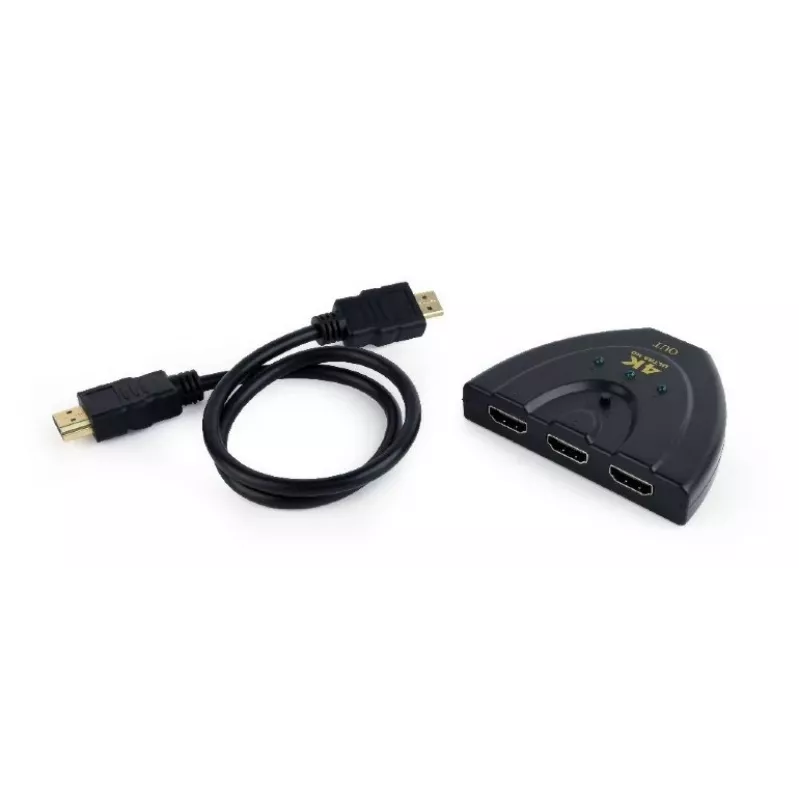 HDMI interface hub Gembird DSW-HDMI-35 — 3 ports, HDMI, 0.5 m cable, black