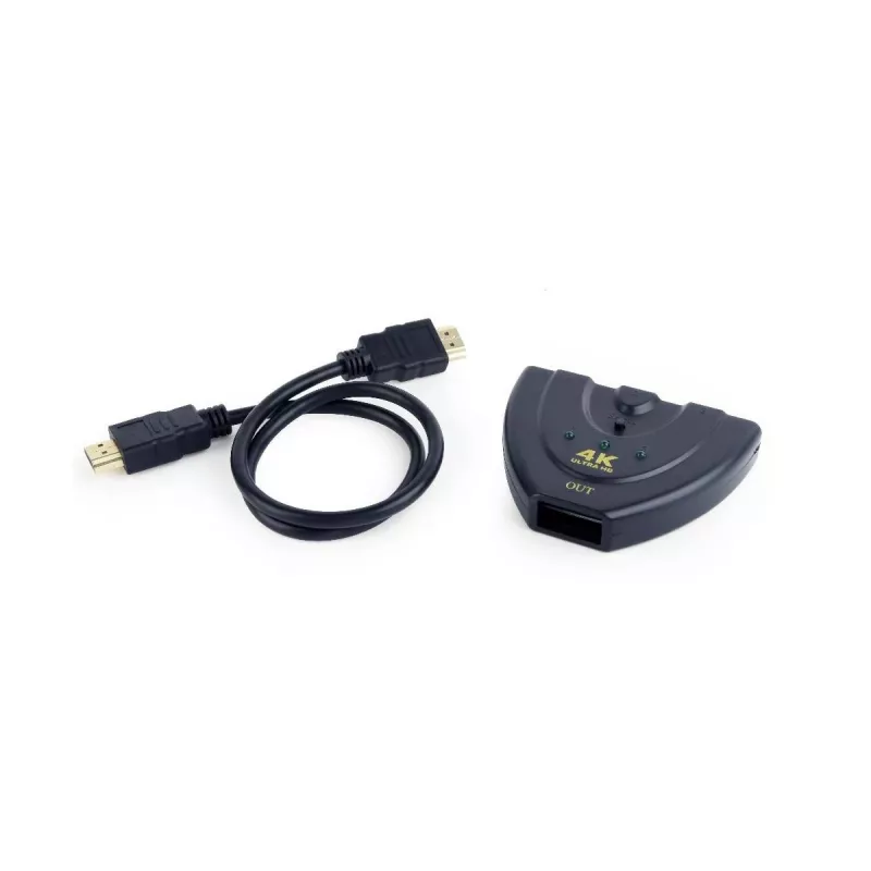 HDMI interface hub Gembird DSW-HDMI-35 — 3 ports, HDMI, 0.5 m cable, black