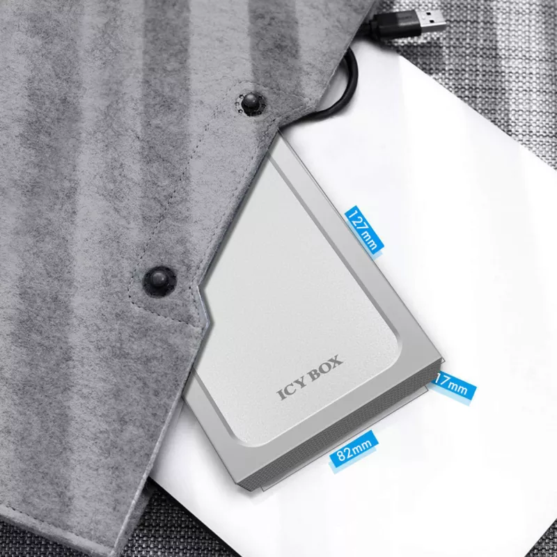 ICY BOX IB-241WP HDD/SSD enclosure Anthracite, Silver 2.5 inch