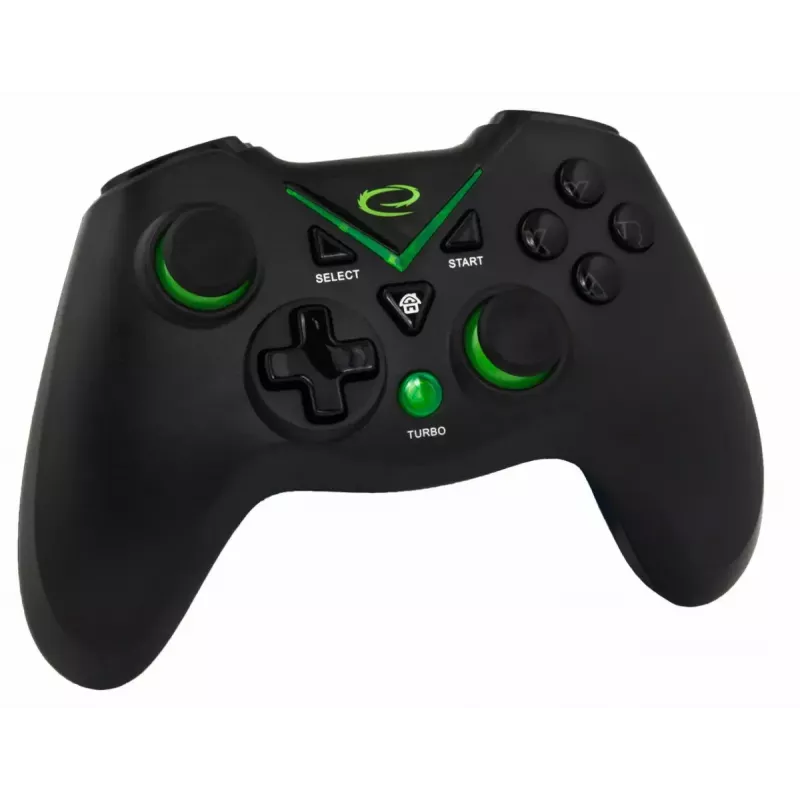Wireless gamepad ESPERANZA EGG112K 2.4GHz for PC and PS3, USB receiver, black, 12 buttons, analog sticks
