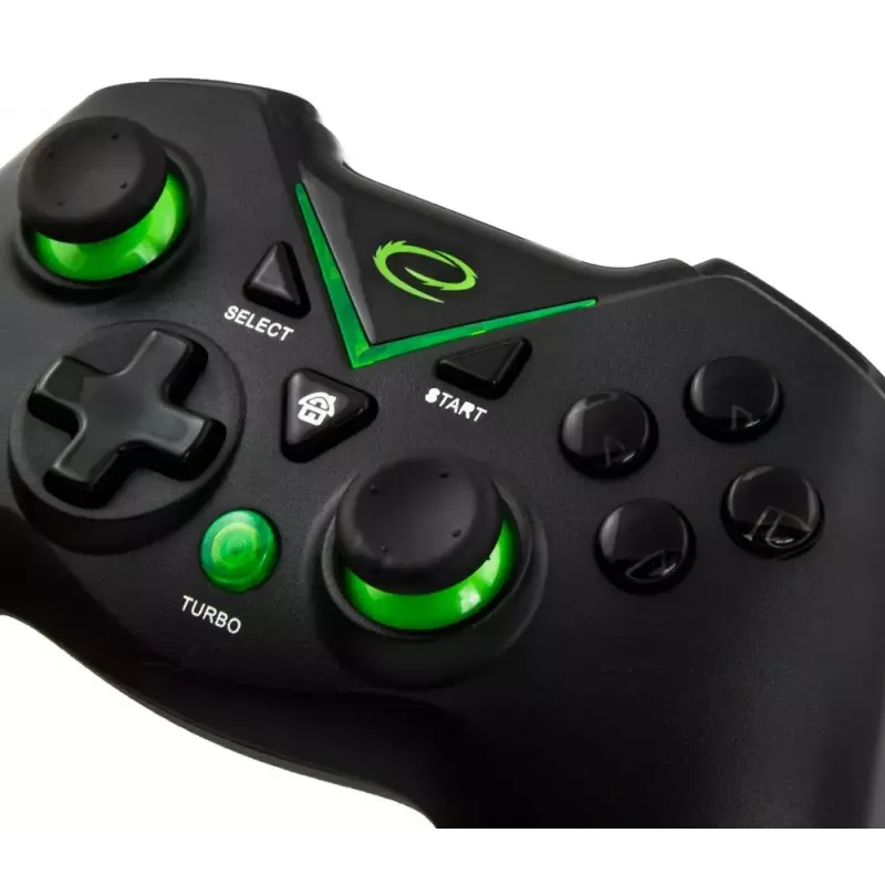 Wireless gamepad ESPERANZA EGG112K 2.4GHz for PC and PS3, USB receiver, black, 12 buttons, analog sticks