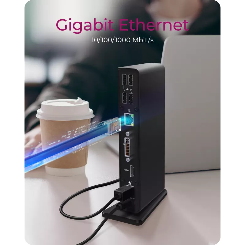 ICY BOX IB-DK2241AC Wired USB 3.2 Gen 1 (3.1 Gen 1) Type-A Black