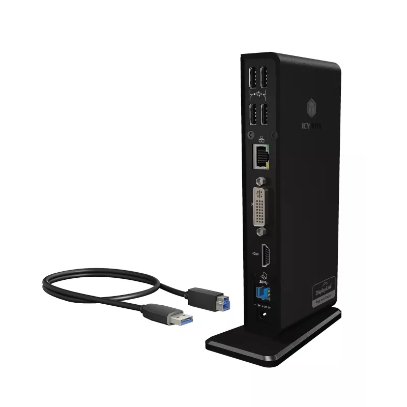 ICY BOX IB-DK2241AC Wired USB 3.2 Gen 1 (3.1 Gen 1) Type-A Black