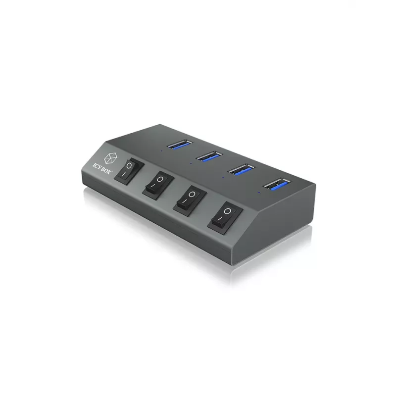 ICY BOX IB-HUB1405 USB 3.2 Gen 1 (3.1 Gen 1) Type-B 5000 Mbit/s Anthracite