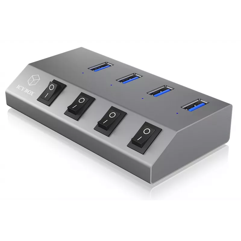 ICY BOX IB-HUB1405 USB 3.2 Gen 1 (3.1 Gen 1) Type-B 5000 Mbit/s Anthracite