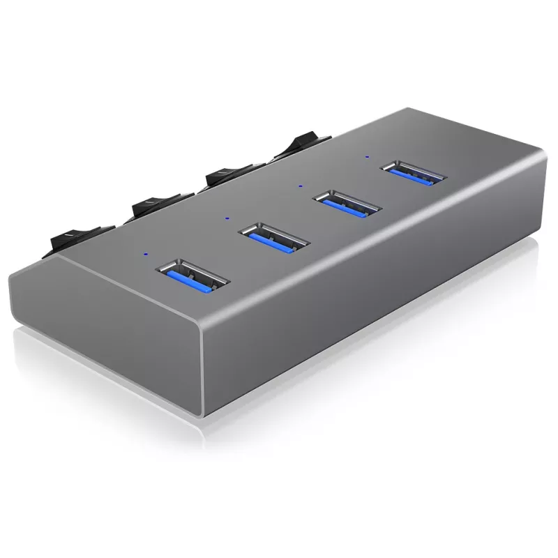 ICY BOX IB-HUB1405 USB 3.2 Gen 1 (3.1 Gen 1) Type-B 5000 Mbit/s Anthracite