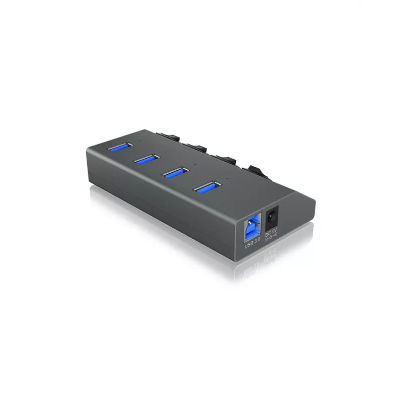 ICY BOX IB-HUB1405 USB 3.2 Gen 1 (3.1 Gen 1) Type-B 5000 Mbit/s Anthracite