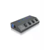 ICY BOX IB-HUB1405 USB 3.2 Gen 1 (3.1 Gen 1) Type-B 5000 Mbit/s Anthracite