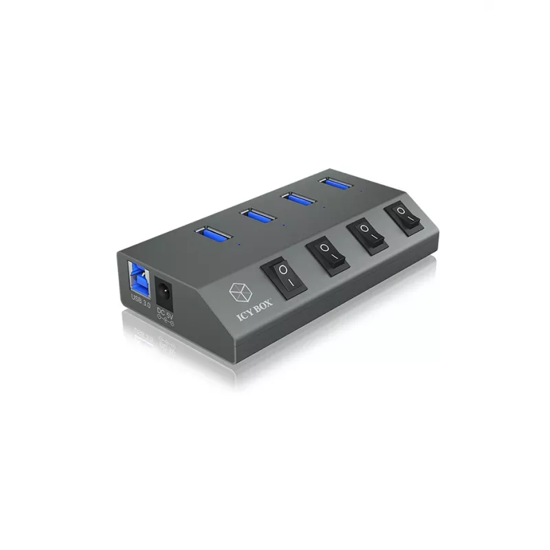 ICY BOX IB-HUB1405 USB 3.2 Gen 1 (3.1 Gen 1) Type-B 5000 Mbit/s Anthracite