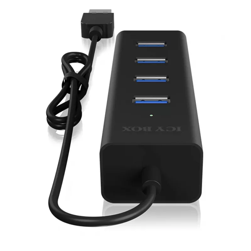 ICY BOX IB-HUB1409-U3 USB 3.2 Gen 1 (3.1 Gen 1) Type-A 5000 Mbit/s Black