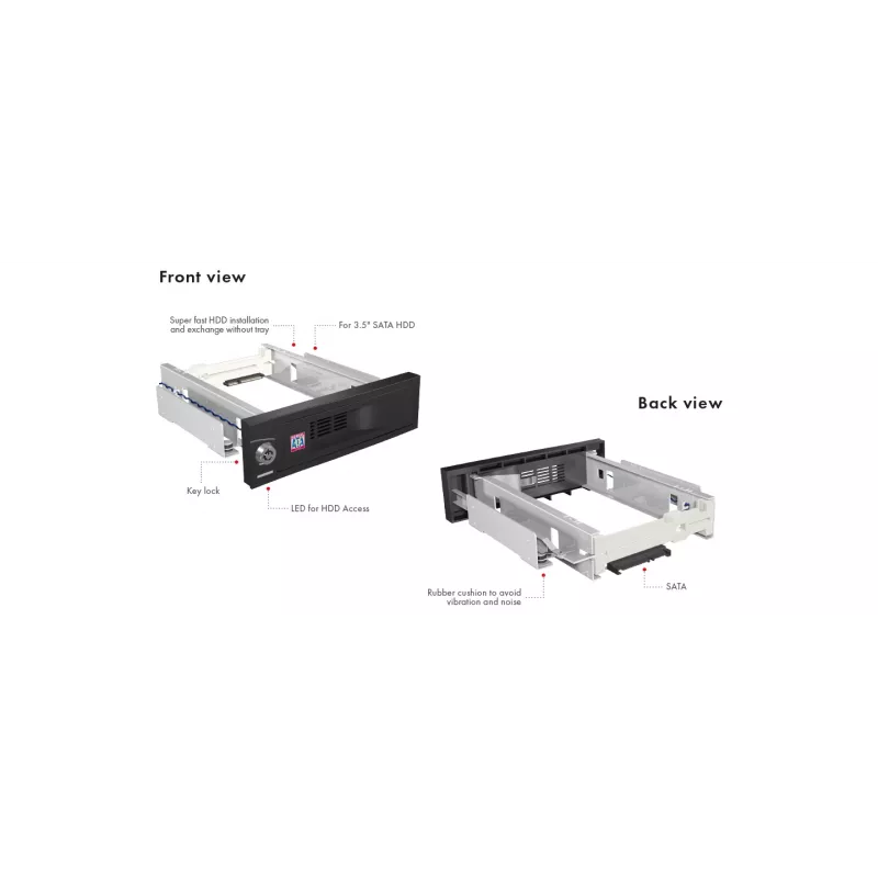 ICY BOX IB-168SK-B 13.3 cm (5.25 inch) Carrier panel Black